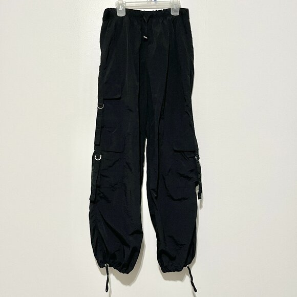 Love Tree Womens Parachute Cargo Pants Sz S Y2K Streetwear Grunge Hip Hop Nylon - Picture 1 of 8